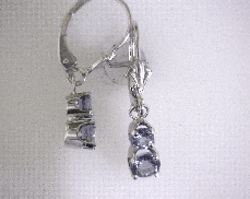 14kW 0.92ctw Tanzanite Earrings with Lever Backs