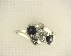 ESTATE Antique Palladium 0.90ctw Natural Blue Sapphire & 0.42ctw Old European Light Yellow VS2 Di...