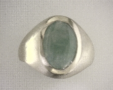 ESTATE 14kY Jadite Ring with brushed finish [4.8dwt]