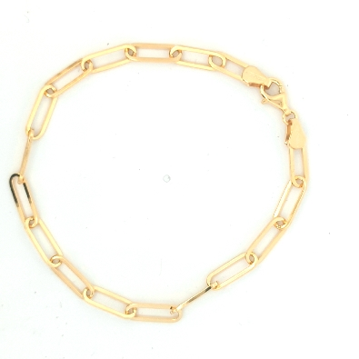 Gallery Gemma Gold Classics  14K Yellow Gold Paper Clip Chain Brace...