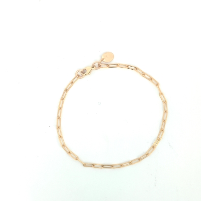 Gallery Gemma  Yellow Gold Small Paper Clip Link Bracelet  Smaller ...