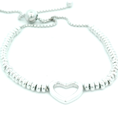 Gallery Gemma Silver Heart Bead Friendship Bracelet Friendship b...