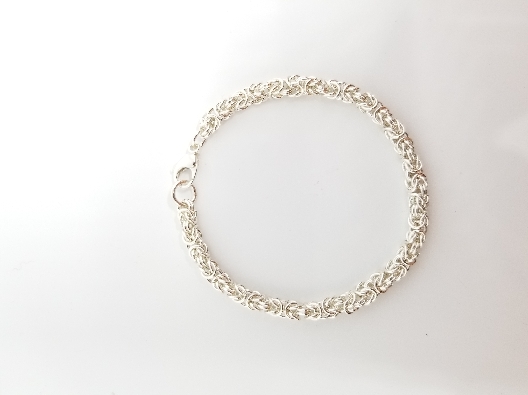 Gallery Gemma Chain Maille Collection Silver Micro Byzantine Brace...