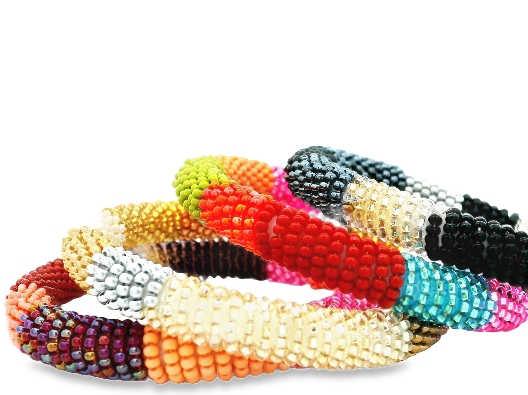 Color Love  Striped Micro Bead Bangle Bracelet  Add a bold splash o...