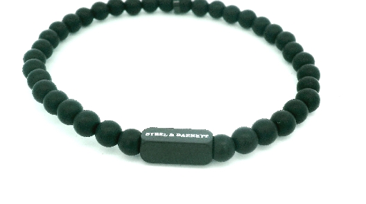 Steel & Barnett Natural Ned Bracelet - Matte Balck Onyx Sophistic...