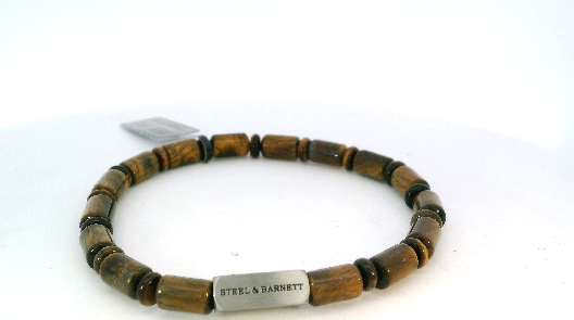 Steel & Barnett  Colourful Cal Barrel Gemstone Bracelet - Tiger Eye...