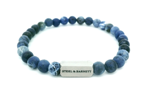 Steel & Barnett  Natural Ned Bracelet - Matte Sodalite   Sophistica...