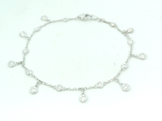 S. Kashi Family Jewelry  14K White Gold Diamonds by the Yard Bracel...