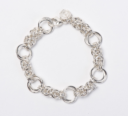 Gallery Gemma Chain Maille Collection  Silver Byzantine & Double Ri...