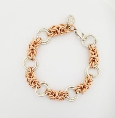 Gallery Gemma Chain Maille Collection  Rose Gold Byzantine & Silver...