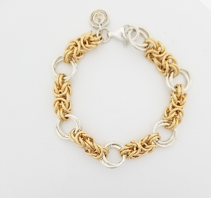 Gallery Gemma Chain Maille Collection  Yellow Gold Byzantine & Silv...