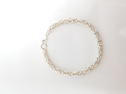 Gallery Gemma Chain Maille Collection  Silver Micro Byzantine Brace...