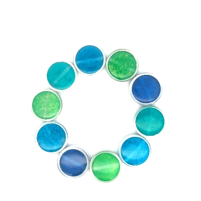 Color Love  Resinique Circle Bracelet - Blues and Greens  Add a bur...