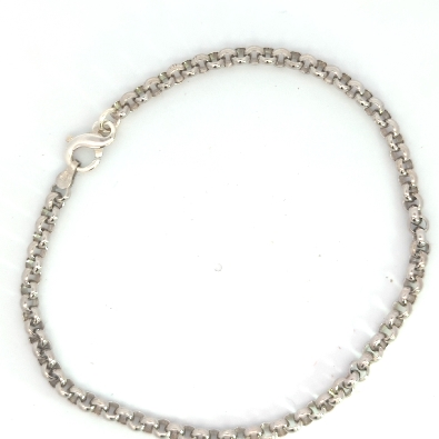 Gallery Gemma  9 Inch Sterling Silver Chunky Weight Rolo Chain Ankl...