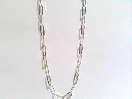 Gallery Gemma  22 Inch Large Silver Flat Paper Clip Chain  Paper cl...