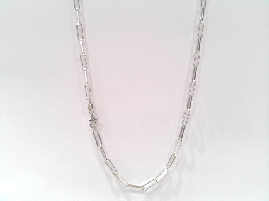 Gemma Silver Collection 20 Inch Silver Medium Link Paperclip Chain...