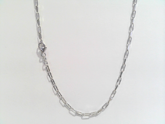 Gemma Silver Collection 20 Inch Silver Fine Paperclip Chain Paper...