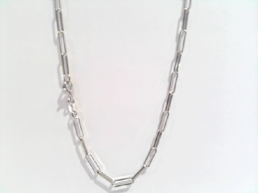 Gemma Silver Collection 16 Inch Silver Medium Paperclip Chain Pap...