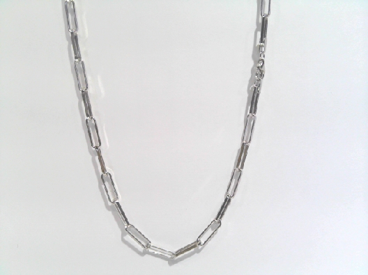 Gemma Silver Collection 18 Inch Silver Large Paperclip Chain Pape...