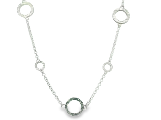 Providence Collection  Sterling Silver Hammered Circles Chain  Orig...