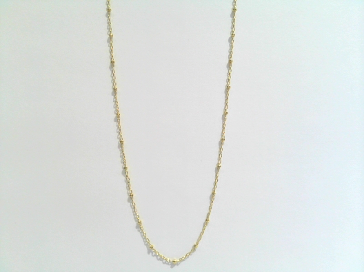 Gallery Gemma  Yellow Gold Bead Station Chain; 16    Fancy 14k yell...