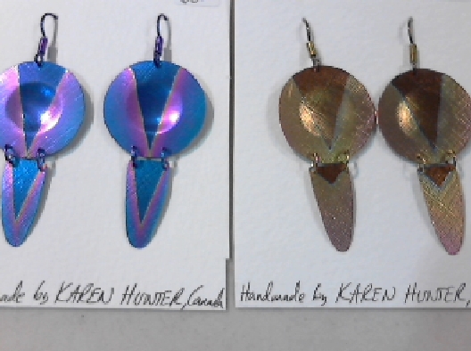 Karen Hunter: Designer Niobium Hydro-Dome Earrings with Half-Oval ...