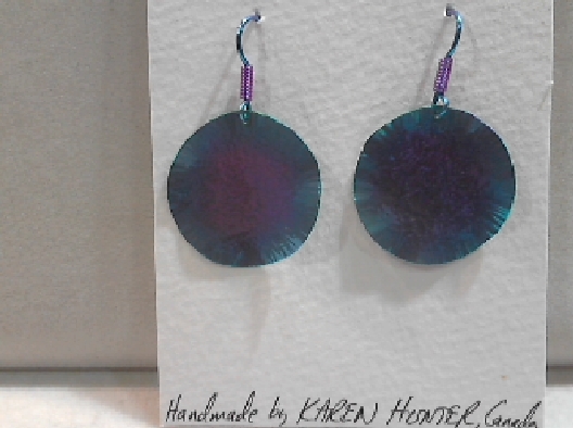 Karen Hunter: Designer  Large Round Wave Niobium Earrings  Handcraf...