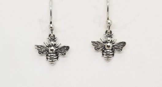 Nina Designs  Sterling Silver Small Bee Earrings  Sterling silver h...