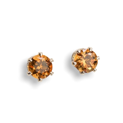 Gallery Gemma Gemstone Collection  6mm Citrine Stud Earrings  Featu...