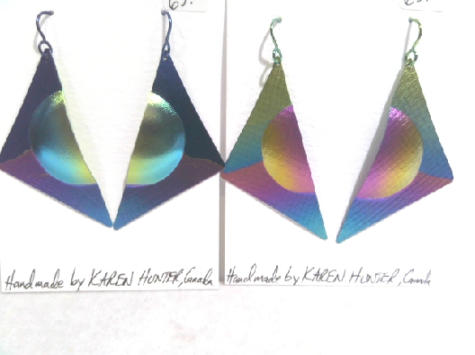 Karen Hunter: Designer  Niobium Large Hydro-Dome Earrings  Handcraf...