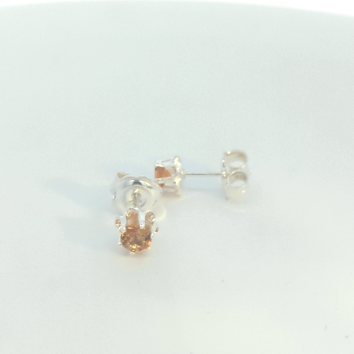 Gallery Gemma Gemstones  4mm Citrine Stud Earrings  Genuine 4mm rou...