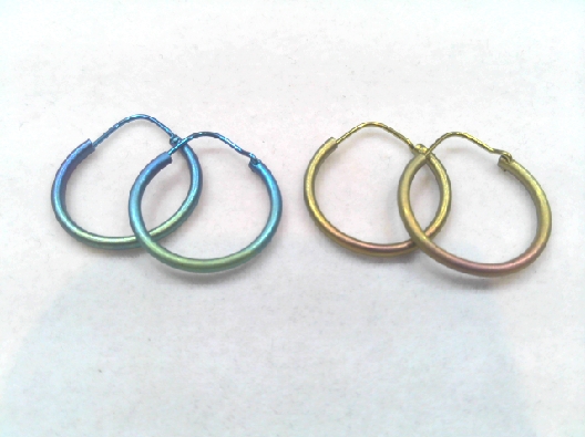 Karen Hunter: Designer  Niobium Small Hoop Earrings  Handcrafted in...