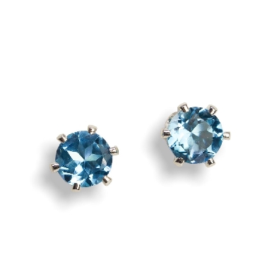 Gallery Gemma Gemstones 6mm Blue Topaz Stud Earrings Featuring 6m...