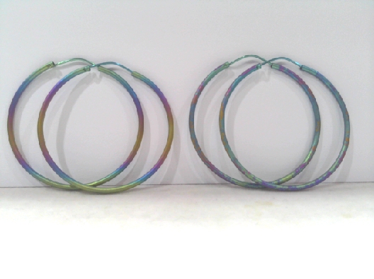 Karen Hunter: Designer  Niobium Large Hoop Earrings  Handcrafted in...