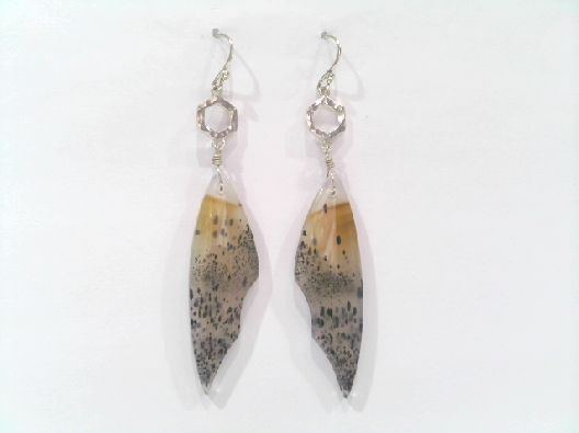 Providence Collection  Montana Agate Angel Wing Earrings  One-of-a-...