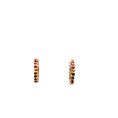 Anzie Jewelry; Montreal  Rainbow Pave Classique Huggie Earrings  Da...