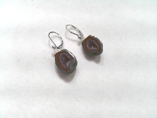 Providence Collection  Natural Mini Geode Gemstone Earrings  Mini G...