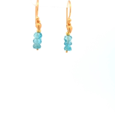 Anne-Marie Warburton  Blue Zircon Bead Dangle Earrings  Handcrafted...