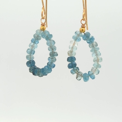 Anne-Marie Warburton  Blue Ziron Ombre Loop Earrings  Handcrafted i...