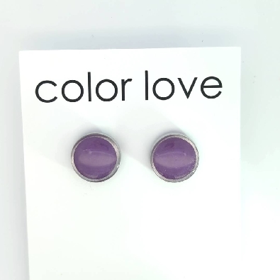 Color Love  Resinique Studs - Lavender  Meticulously handcrafted sh...