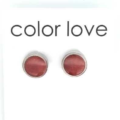 Color Love  Resinique Studs - Dark Red  Meticulously handcrafted sh...