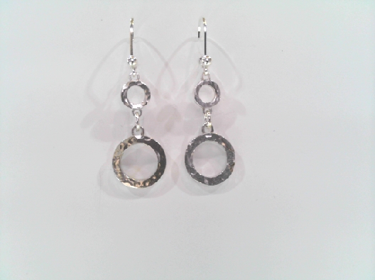 Providence Collection  Asymetrical Hammered Circle Earrings  Dangle...