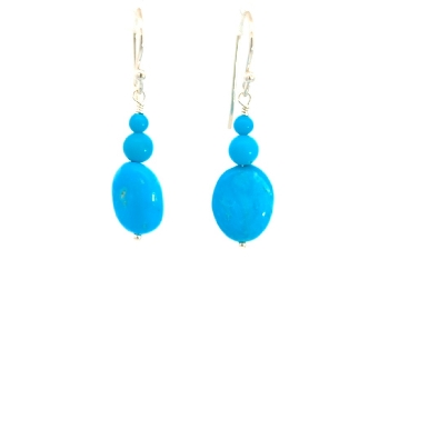 Gallery Gemma  Turquoise Bead Dangle Earrings  Pretty silver dangle...