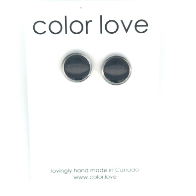 Color Love  Resinique Studs - Black  Meticulously handcrafted shiny...