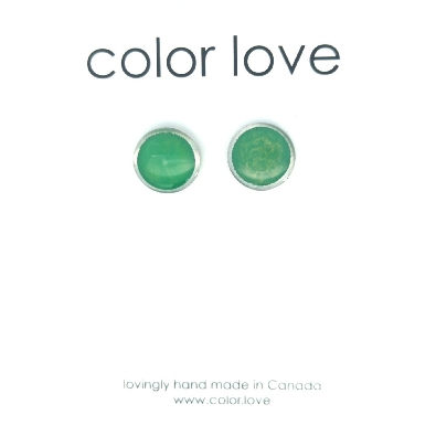 Color Love  Resinique Studs - Green  Meticulously handcrafted shiny...