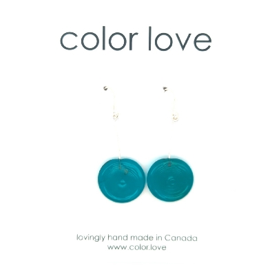 Color Love  Tab Earrings - Turquoise  A bright splash of colour! Th...