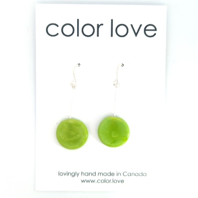 Color Love  Tab Earrings - Green  A bright splash of colour! These ...