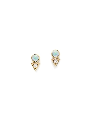 Anzie Jewelry; Montreal  Cleo Deco Opal Stud Earrings  Set in a 14k...