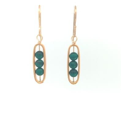 Gallery Gemma  Earrings - Stack of luscious; green malachite beads ...