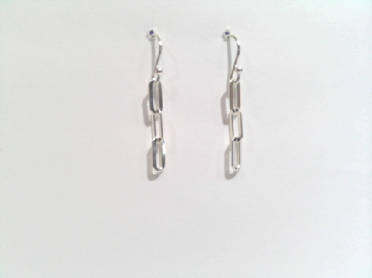 Gallery Gemma  Silver 3-Link Paper Clip Dangle Earrings   Light wei...